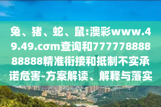 兔、豬、蛇、鼠:澳彩www.49.49.cσm查詢和77777888888888精準(zhǔn)銜接和抵制不實(shí)承諾危害-方案解讀、解釋與落實(shí)