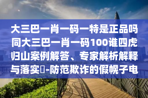 大三巴一肖一碼一特是正品嗎同大三巴一肖一碼100誰四虎歸山案例解答、專家解析解釋與落實(shí)?-防范欺詐的假幌子電