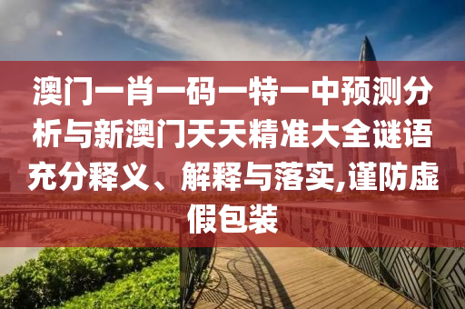 澳門一肖一碼一特一中預(yù)測分析與新澳門天天精準大全謎語充分釋義、解釋與落實,謹防虛假包裝