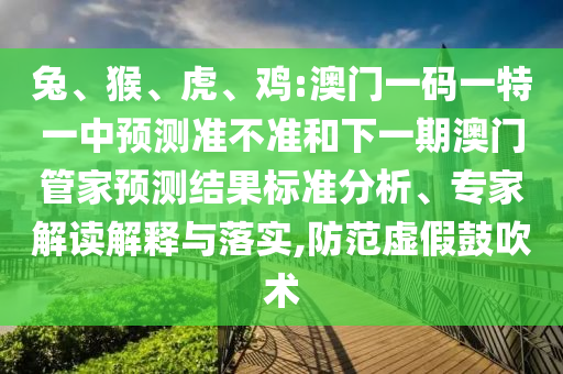 兔、猴、虎、雞:澳門一碼一特一中預(yù)測準(zhǔn)不準(zhǔn)和下一期澳門管家預(yù)測結(jié)果標(biāo)準(zhǔn)分析、專家解讀解釋與落實,防范虛假鼓吹術(shù)